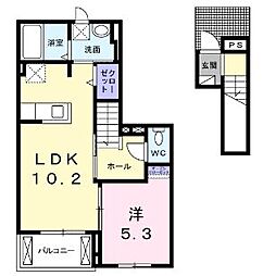 花梨2 1LDKの間取図画像