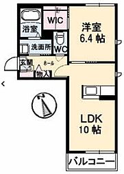 ShaMaison空港通りA 1LDKの間取図画像