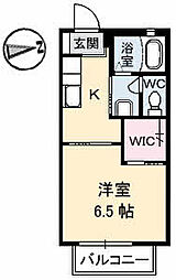 バリュージュM 1Kの間取図画像