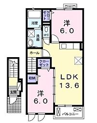 シュエット・ベティ 2LDKの間取図画像