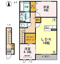 ファイン・コート 2LDKの間取図画像