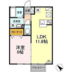 コンフォートウエスト 1LDKの間取図画像