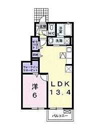 エム・グランツA 1LDKの間取図画像