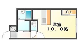 レオネクストHiro-3 1Kの間取図画像
