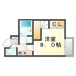 レオパレスラ・スリーズ 1Kの間取図画像
