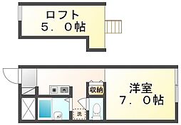 レオパレスKITA 1Kの間取図画像