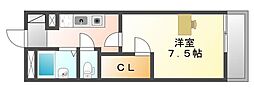 レオパレスフォンテーヌ高松 1Kの間取図画像