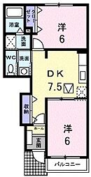 ヴィラージュ4 2DKの間取図画像