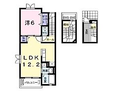 メゾン・パティオスB 1LDKの間取図画像