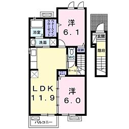 ルラーシュ2 2LDKの間取図画像