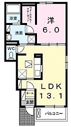 ブランドバルーンB 1LDKの間取図画像