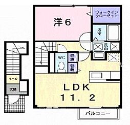 モンブランC棟 1LDKの間取図画像