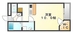 レオネクストソファレF 1Kの間取図画像