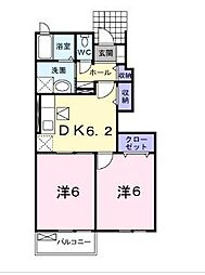 セレッソ 2DKの間取図画像