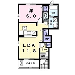 ビリーブ 1LDKの間取図画像