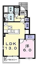 カーサアンジェリカ1 1LDKの間取図画像