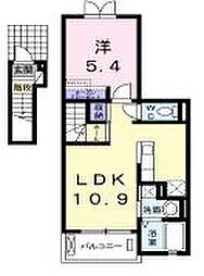 メゾン・パティオスB 1LDKの間取図画像