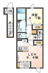 プレジール 1LDKの間取図画像