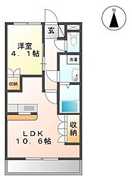 ラティール3 1LDKの間取図画像