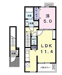 セレナーデA 1LDKの間取図画像
