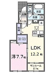 グリーンハウス檀紙 1LDKの間取図画像