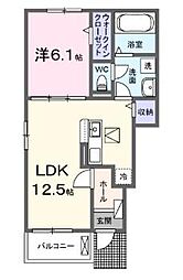 クレストール都 1LDKの間取図画像