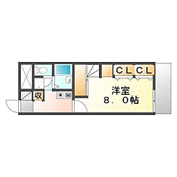 レオパレスオリーブ 1Kの間取図画像