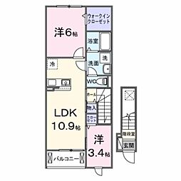 ソレイユ2 2LDKの間取図画像