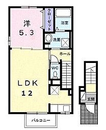 トイロ・リン 1LDKの間取図画像