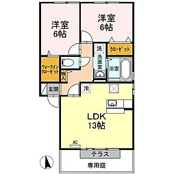 サン・ドリーム 2LDKの間取図画像