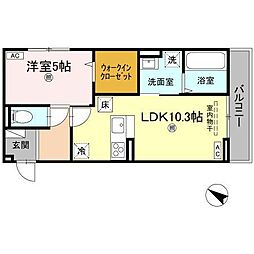 クライノートB 1LDKの間取図画像