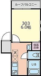 グランディア高円寺南 3階1Kの間取り