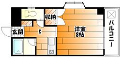 メゾン大上 1Kの間取図画像