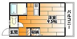 JR可部線 下祇園駅 徒歩18分の賃貸アパート 1階ワンルームの間取り