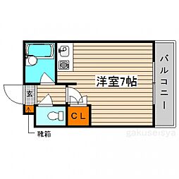 JR可部線 古市橋駅 徒歩11分の賃貸アパート 1階ワンルームの間取り