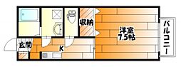 JR可部線 安芸長束駅 徒歩4分の賃貸アパート 2階1Kの間取り