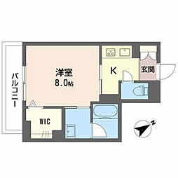 JR可部線 下祇園駅 徒歩4分の賃貸マンション 2階1Kの間取り