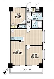 ピアコート戸塚参番館 2LDKの間取図画像