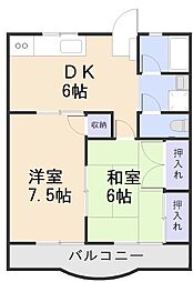 コウセイビル 2DKの間取図画像