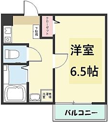 ベルコート江澤 2階1Kの間取り