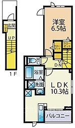 ラメゾン385 201 2階1LDKの間取り