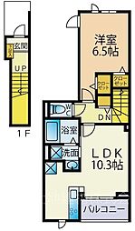 ラメゾン385 202 2階1LDKの間取り