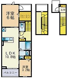 ラメゾン385 304 3階1SLDKの間取り