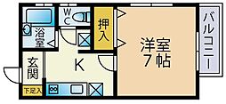 マリーン・ハイツ 1Kの間取図画像