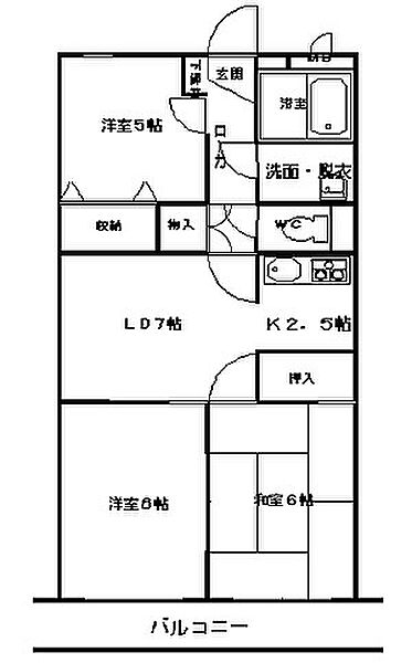 スマイルＭ１ ｜京都府舞鶴市字境谷(賃貸マンション3LDK・3階・62.27㎡)の写真 その2