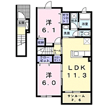 ウィズ ・ ユー Ａ  ｜ 京都府与謝郡与謝野町字下山田（賃貸アパート2LDK・2階・61.42㎡） その2