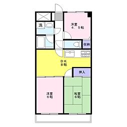 ガーデンプレイス 2階3DKの間取り