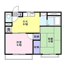 パラドール若狭 2DKの間取図画像