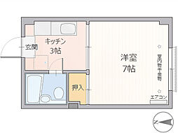 リンクスハイム 1階1Kの間取り