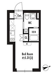 JR中央線 西荻窪駅 徒歩9分の賃貸マンション 1階ワンルームの間取り